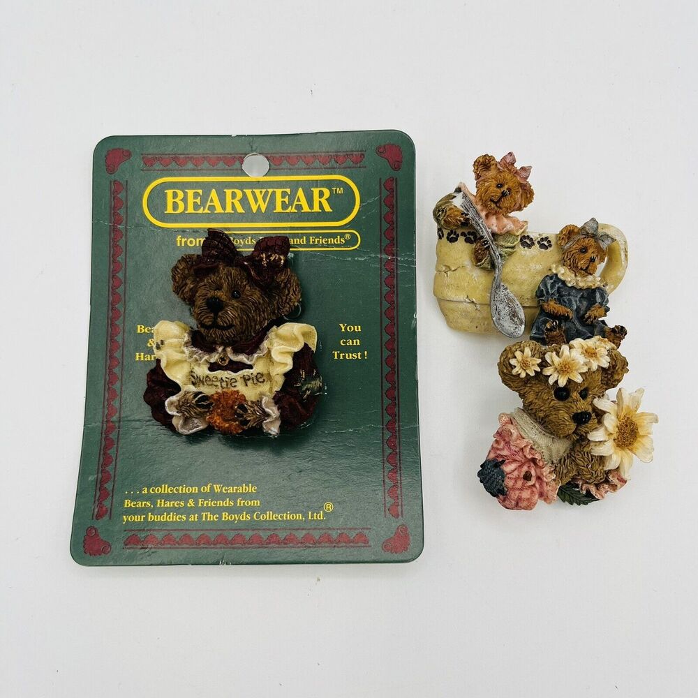 BOYDS Bear Bearwear Pin Lot Aunt Becky Vtg 1995 1996